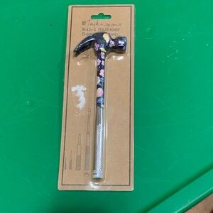 Floral Pattern 5-in-1 Mini Hammer with Silver Metal Handle